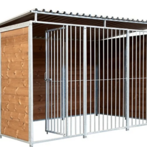 CHENIL BOX en kit pour chien en grille woodpro 4x2m